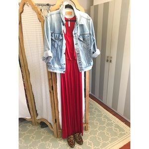 Red Jolie maxi dress